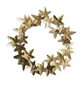 Metal Wire Wreath Wall Hanging Indoor <b>Christmas</b> Decoration Traditional Style Golden Leaves Design Wreath Garland - Product Image 4
