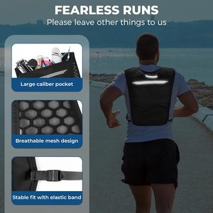 Gilet d'hydratation avec dos en maille, bretelles réglables, construction en nylon durable pour la randonnée et les activités de plein air - Product Image 4