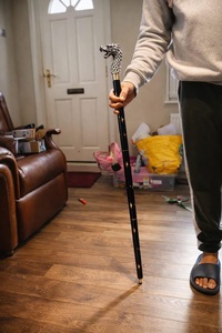 Silver <b>Dragon</b> Cane – Medieval Fantasy Walking Stick - Product Image 4
