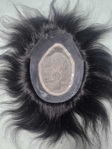 Toupet Lace Front Taz Hair BdD en Cheveux Humains Indiens Remy Lisses, Densité 130%, Base Mono, Nœuds Invisibles, Style Central, 40-80g, avec Closure - Product Image 6