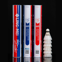 LING-MEI 60 Volantes de Bádminton de Plumas de Ganso para Torneos y Entrenamiento