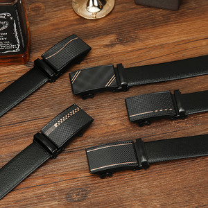 Ceinture en cuir PU pour homme, style affaires et mode, largeur 3,5 cm, avec boucle automatique à cliquet en fer, vente en gros - Product Image 5