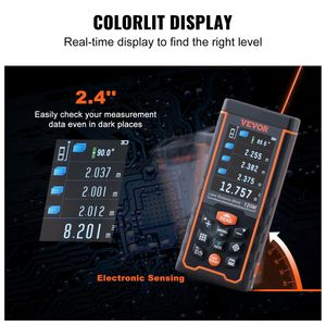 Misuratore di distanza Laser con precisione di 400 ft 100-gruppo di stoccaggio pitagorico modalità 2.4 ''schermo LCD colorato misura l'area di distanza Laser - Product Image 4