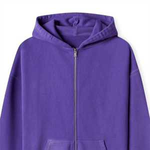 Sweat-shirt unisexe à capuche zippé en molleton, coupe oversize, couleur unie, avec poches, idéal pour l'hiver, 100% coton, style français - Product Image 2