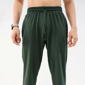 Pantalon de survêtement en coton vert foncé pour homme, taille mi-haute, avec cordon de serrage, décontracté, avec poches, coupe classique, pour l'automne - Product Image 6