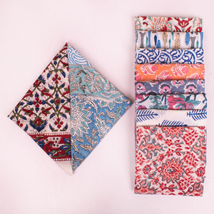 Sustainable Cotton Floral Bandanas Handmade Block Print Breathable <b>Head</b> Neck Band Wrist Band Hair Tie Trendy <b>Wrap</b> for All - Product Image 2