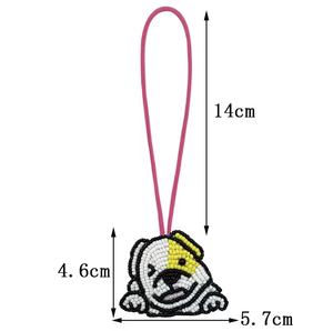 Porte-clés vintage faits à la main avec strass, couleur noir et blanc, pour fête, lettres de l'alphabet multicolores, breloques de poignet avec initiales - Product Image 2