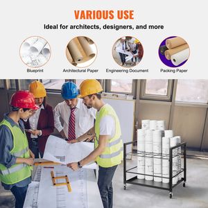 Carrello Portadisegni in Metallo a 20 Scomparti con Ruote, Espositore per Mappe e Poster, Portadisegni per Architetti - Product Image 6