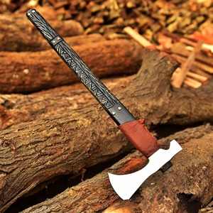 Hacha de Construcción Industrial Hecha a Mano Personalizada, Cabeza de Hacha de Acero al Carbono con Mango de Madera, 21 Pulgadas de Longitud Total, 3 Libras de Peso - Product Image 5