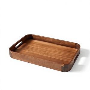 Bandeja de Café de Madera de Acacia Real, Ecológica, Apta para Lavavajillas y Microondas, de Calidad Premium para el Hogar, Personalizable, Decorativa, para Servir Alimentos - Product Image 4