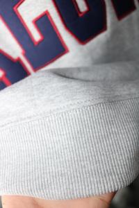 REUNION ASH GREY <b>Mock</b> <b>Neck</b> Sweatshirt 100% GREY Applique Embroidery wide <b>neck</b> Sweatshirt Finer Threads - Product Image 4