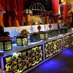 MandalaGlow Modern Classic Luxury Stainless Steel Buffet Station | <b>Ornamental</b> Outdoor <b>Wedding</b> & Banquet Catering Counter - Product Image 4