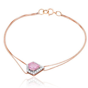 Pulsera de Oro Rosa de 18K para Mujer, Joyería Fina al por Mayor, Cadena de Oro Sólido de 18K Genuino para Mujer, Peso 2.150 g - Product Image 3