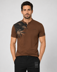 Camiseta de Manga Corta para Hombre F2 WIN, Color Marrón, con Bolsillo, Tejido de Poliéster/Algodón, Diseño Casual, Secado Rápido, Precio al por Mayor, Personalizable OEM - Product Image 1