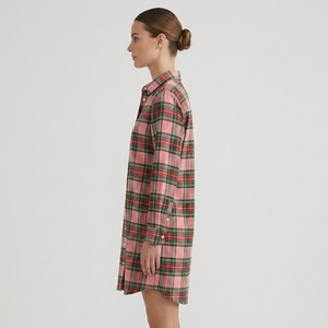 Camisa de Franela a Cuadros para Mujer, Vestido Camisero de Manga Larga con Botones, Camisas de Franela Casuales de Invierno, Camisa de Franela Holgada para Dormir, Camisa de Franela para Dama - Product Image 3