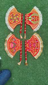 Red Velvet Pakhi Hand Fan, Punjabi Wedding Decor, Embroidered Pankhi Fan, Indian Wedding Fan, Mehndi Dholki Decor, Jaggo Favor - Product Image 4