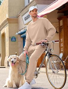 Conjunto Deportivo para Hombre, Sudadera con Capucha y Pantalones Color Verde Oliva, Estilo Casual, Manga Larga, 100% Algodón, Transpirable, Corte Regular - Product Image 1