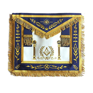 Delantal de Masón Maestro Azul Marino con Diseño Personalizado de los Pilares para Venta al por Mayor - Product Image 1