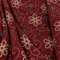 Tissu en dentelle brodé de perles, motif floral, design authentique et nouveau, pour robe décontractée, beauté intemporelle, luxe de la tradition nigériane