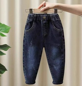 Jeans droits pour garçons, taille mi-haute, avec fermeture éclair, 100 % coton, écologiques, respirants, longueur complète, couleur personnalisable - Product Image 3