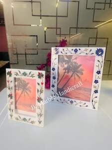 Marco de Fotos de Mármol Hecho a Mano con Incrustaciones y Grabado Manual para Decoración del Hogar - Alta Calidad - Product Image 2