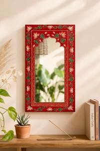 Miroir décoratif traditionnel indien fait main avec incrustations de os, miroir mural de style antique pleine longueur, provenant d'Inde - Product Image 2