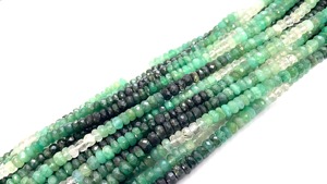 Perles Rondelles Facettées Teintées en Émeraude Naturelle AAA+ 3mm, Fil de Perles Émeraude de 16 Pouces, Perles Émeraude Teintées - Product Image 2