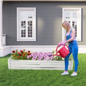 Fioriera Rialzata in Metallo Zincato a Base Aperta per Giardini Esterni - Product Image 4