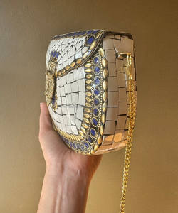 Meilleures ventes Dernier design Métal tendance Mosaïque Sac à main Artisanat de luxe Soirée Pochette pour les femmes Prix de gros en Inde - Product Image 4