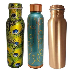 Eco Friendly Hammered Copper <b>Bottle</b> 1000ml Reusable Drinking Water <b>Bottle</b> Manufacturer - Product Image 1