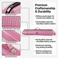 Étui de queue de billard VIBRANT LOVERAT Galaxy Star Series en microfibre de haute qualité avec rivets, pour 1 ou 2 queues, 7 trous, 88x14x12cm