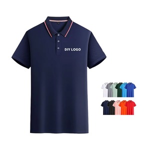 Personnalisez votre logo d'entreprise, t-shirts uniformes d'entreprise, chemises anti-rides 100% polyester, unies, brodées, pour hommes - Product Image 2