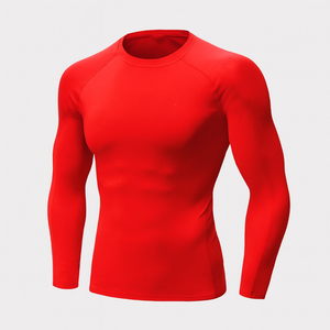 T-shirt de compression personnalisé en gros, haute performance, respirant, écologique, avec coutures plates, anti-UV et séchage rapide pour hommes - Product Image 2