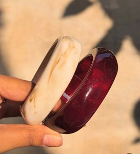 Classic Coral Bangle <b>Bracelet</b> Women's Round Smooth Finish Fashion Jewelry Gift <b>Red</b> White Pink Colors Elegant Style Accessory - Product Image 6