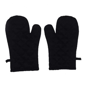 100% Coton Biologique 2023 Top Vente Noir Cuisson Antidérapant Résistant À La Chaleur Isolation GOTS Certificat Western Cuisine Mitaines - Product Image 1