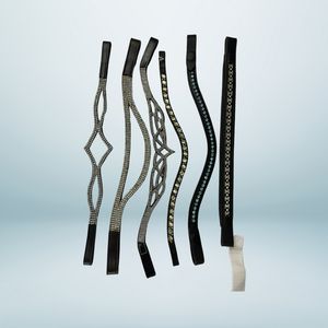Accesorio de brida de caballo de diseño artístico elegante Producto único de banda de piedra para cejas - Product Image 1
