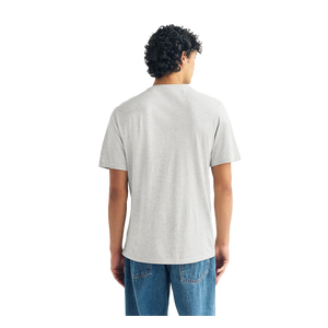 T-shirt à manches courtes pour homme, col rond, gris, 100% coton, coupe classique, couleur unie, jersey tricoté, décontracté - Product Image 2