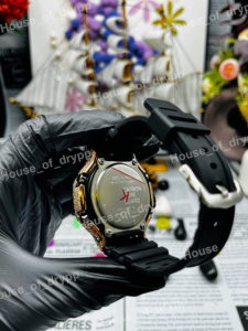Montre de luxe Hip Hop Iced Out avec diamants, cadran noir, pierres Moissanite, boîtier rond, montre de créateur tendance - Product Image 4