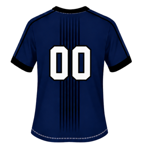 Camiseta de Rugby Azul Marino y Negra de Manga Corta con Cuello Redondo, Transpirable, para Entrenamiento de Equipo, Uniforme Deportivo de Alto Rendimiento - Product Image 2