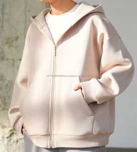 Sweat à capuche pour femmes avec fermeture éclair de haute qualité Sweat-shirt à capuche uni décontracté sportif en polyester personnalisé - Product Image 2