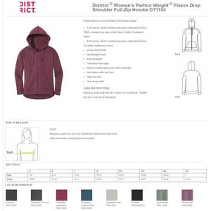 Women's Custom DT1104 Embroidery Logo Hoodie Perfect Weight Fleece with <b>Zip</b> <b>Ups</b> Ink Stitch Design - Product Image 5