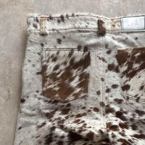 Pantalones Cortos de Cuero Genuino de Piel de Vaca con Pelo para Hombre, Estilo Vaquero Occidental Premium, de Lujo, de Diseñador, Moda Urbana - Product Image 6