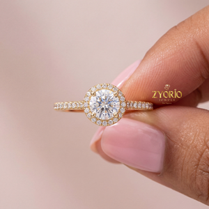 Anillo de Compromiso de Lujo en Plata 925 con Halo de Diamantes Cultivados en Laboratorio de 2.00 Ct Claridad VVS-VS, Anillo de Boda, Regalo, Anillo de Promesa - Product Image 6