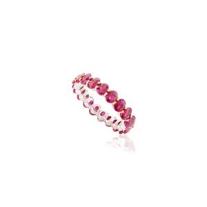 14K Solid Gold Genuine <b>Ruby</b> 4.67 Ct Full <b>Eternity</b> Wedding Band <b>Ring</b> - Product Image 4