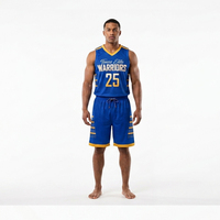 Set Seragam Basket Elite Warrior Uniseks Tanpa Lengan V-Neck Tie-Dyed 160g Celana Pendek Jersey Bernapas dan Menyerap Kelembapan