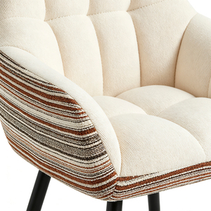 Chaise de salle à manger moderne en tissu rembourré avec rotation à 360° °   Pieds pivotants en bois de hêtre - Product Image 4