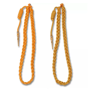 Aiguillette Ceremonial Dorada de Alta Calidad Personalizada con Puntas de Latón para Uniformes - Product Image 4