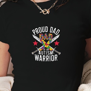 Camiseta corta de moda para mujer Proud Dad of an Autism Warrior - Product Image 3