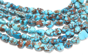 Cuentas de Turquesa Natural de la Mina del Príncipe Egipcio, Forma Redondeada, para la Elaboración de Joyería - Product Image 3