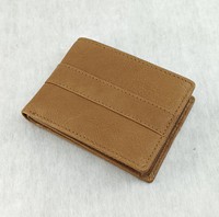 Dompet Kulit Buatan Tangan Pria, Tempat Kartu RFID, Sedang Tren, MOQ Rendah, Harga Grosir, Pasokan Langsung Pabrik, Lapisan Katun Tipis